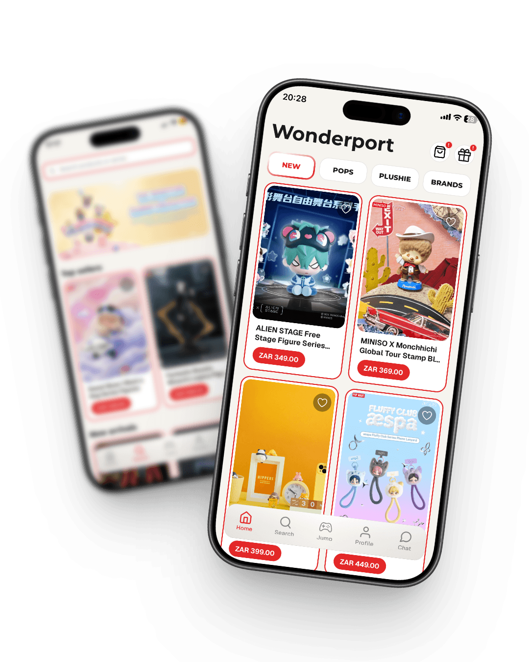 Wonderport mobile app on iPhone